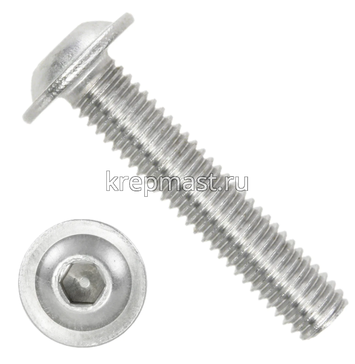 Винт с внутр.шестигр. 6х16 нерж. А2 ISO 7380-2