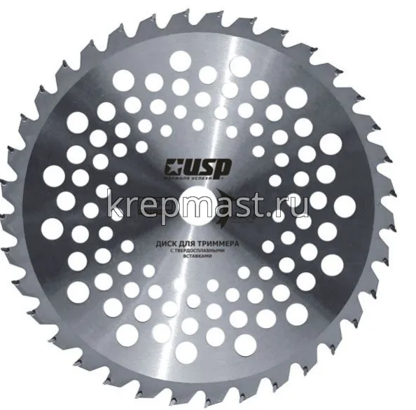 Диск для триммера USPEX твердосплав. 255х36Тх25,4мм