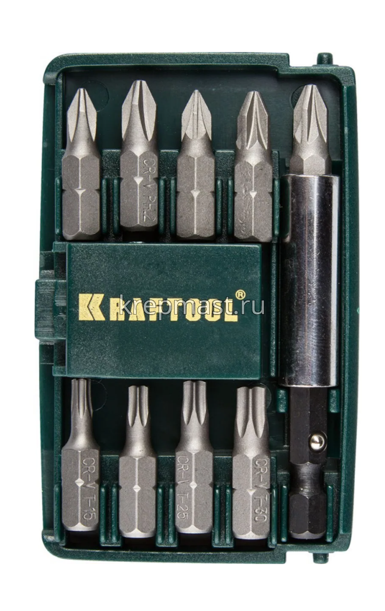 Набор KRAFTOOL бит COMPACT-10 с магнит.адаптером 10пред