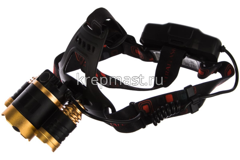 Фонарь ULTRAFLASH налобный аккум. золото/черный 3LED