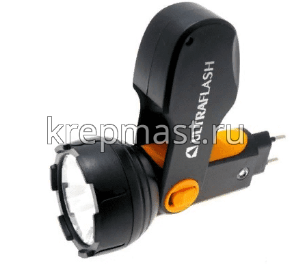 Фонарь ULTRAFLASH аккум. черный/желтый 1LED