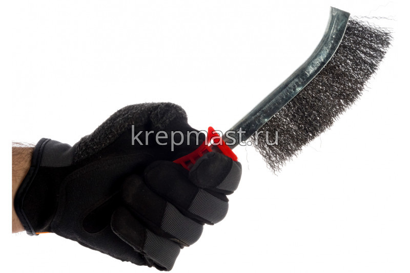 Корщетка пластиковая ручка тип А сталь (изогнутая)