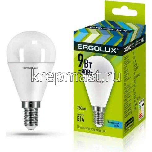 Лампа шарик 9Вт Е14 4000К