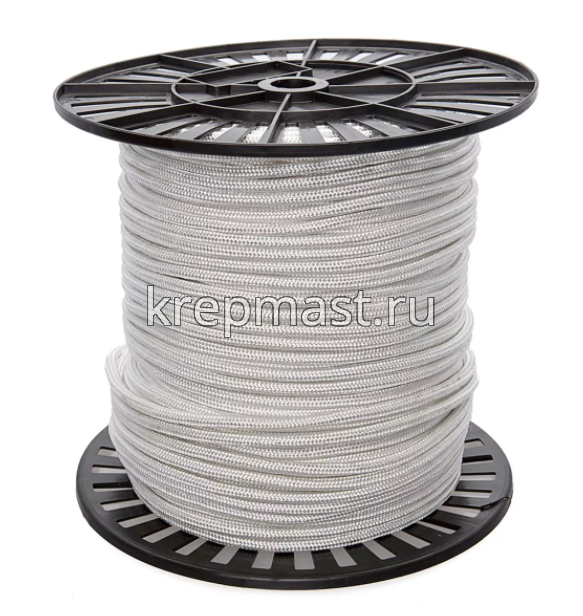 Шнур фаловый синтетический 8мм (белый) в Метрах