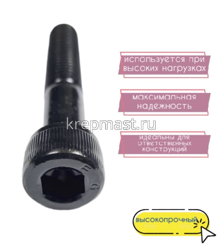 Винт с внутр.шестигранником 10 х 55 черный кл.пр.12,9 н/р DIN 912