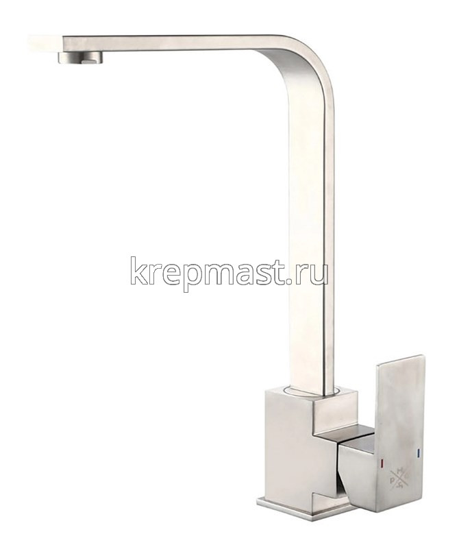 Смеситель д/кухни SUS125-017F с высоким поворот.изливом НЕРЖАВЕЮЩИЙ