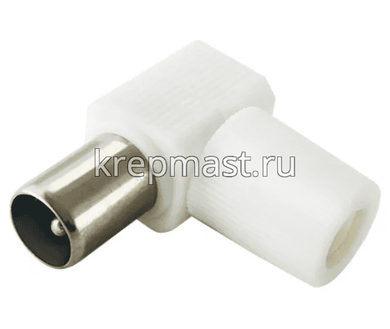 Штекер TB антенный угловой белый без пайки ТDM