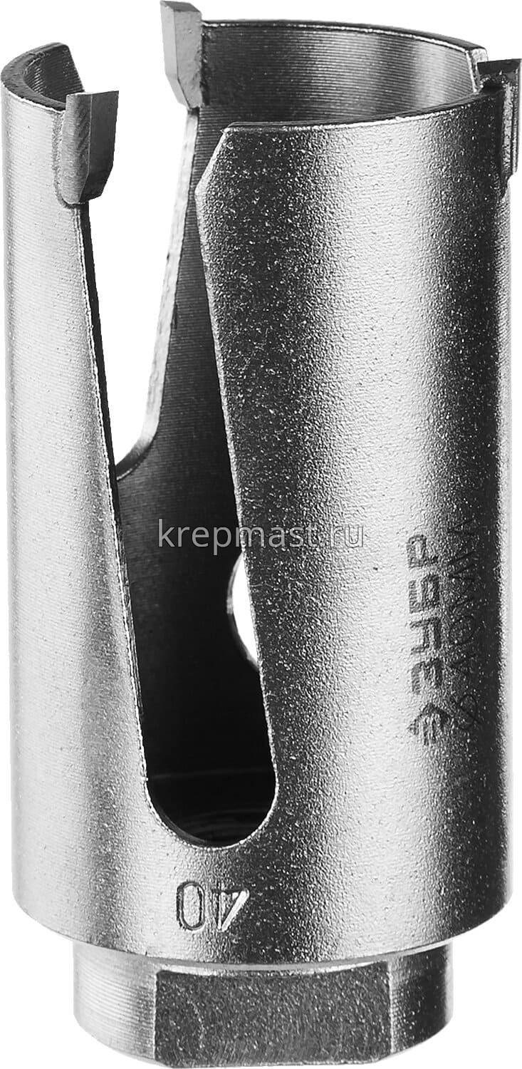 Коронка + адаптер ЗУБР d=40мм "ПРОУНИВЕРСАЛ"твердосплав