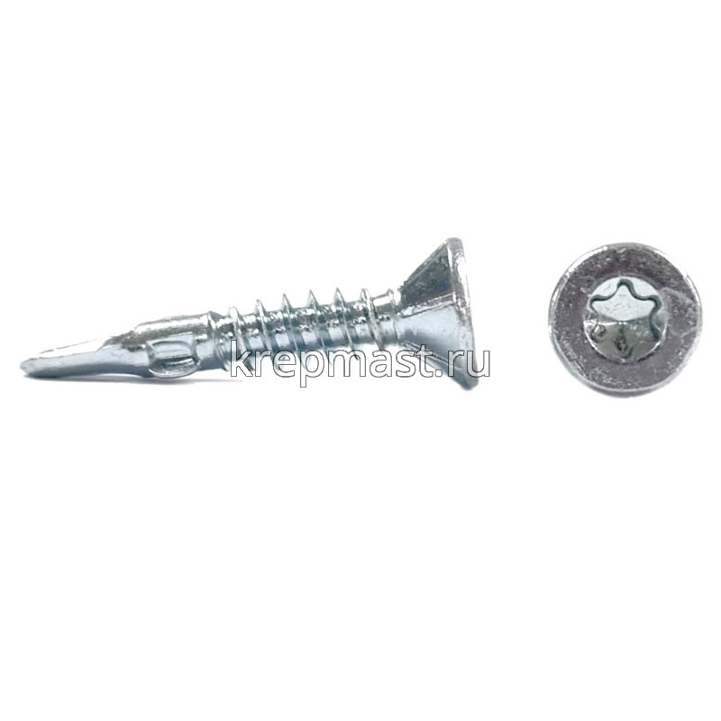 Саморез кров. ТХ20 с УШКАМИ б/шайбы DIN 7504 P 4,2х25 потай. - сверло оцинк.