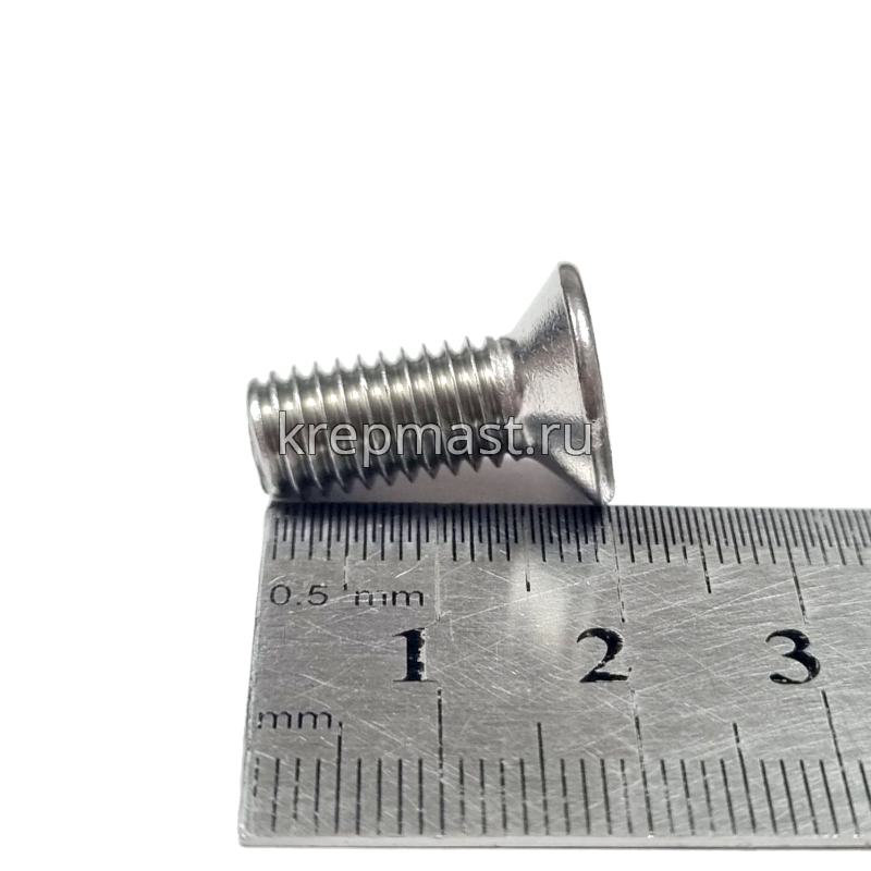 Винт 8,0х20 потай DIN 965 нерж. А2