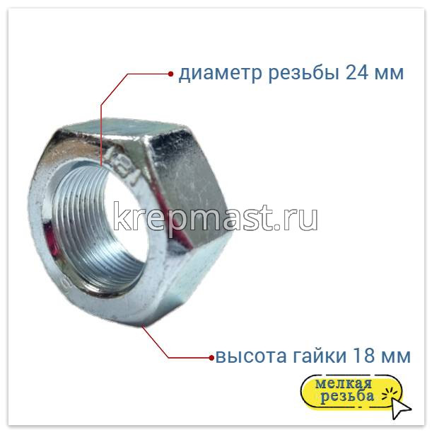 Гайка 6-гр. М 24 (1,5) МЕЛКАЯ резьба DIN 934