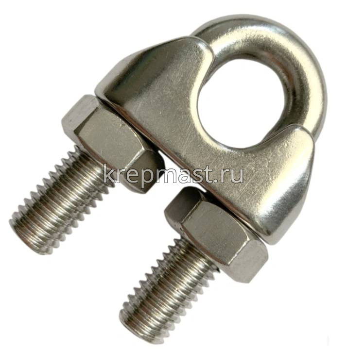 Зажим д/троса М 4 с гайками нерж. A 2