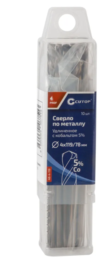 Cверло по металлу КОБАЛЬТ Long 4,0х 119мм