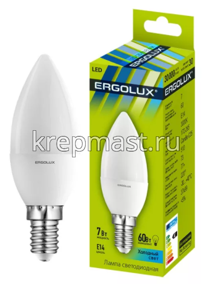 Лампа свеча 7Вт Е14 4500К