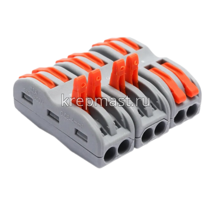 Клемма 2-х ПРОХОДНАЯ WAGO СК-412 оранжевые