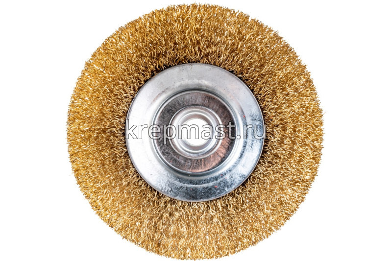 Корщетка- колесо 115мм для УШМ USP латунь с наклоном гайка М14